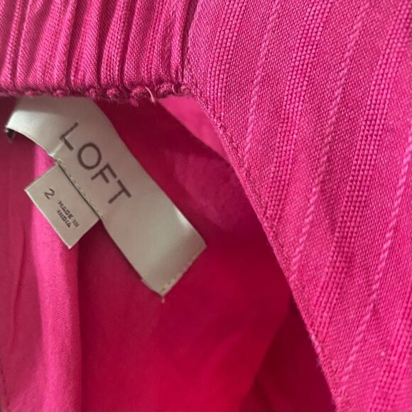 LOFT Pink Flutter Sleeve Cut Out Back Tiered Midi Dress Cotton Lined Size 2 - Picture 6 of 16